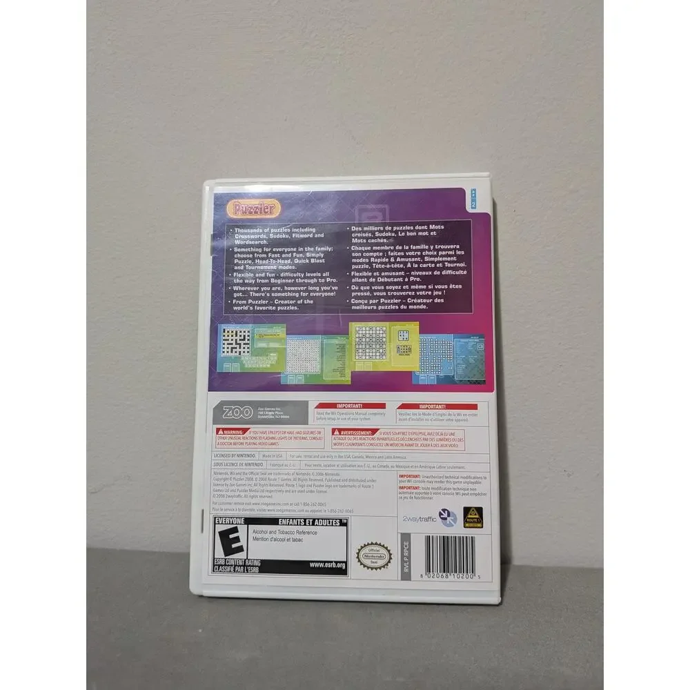 Nintendo Wii Puzzler Collection Game - Crosswords, Sudoku, Word Search